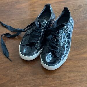 Coach Black Patent Quilted Sneakers